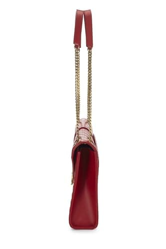 Yves Saint Laurent, Pre-Loved Red Calfskin Envelope Shoulder Bag Large, Red - View 3
