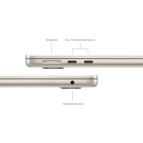 Apple 2024 MacBook Air 13-inch Laptop with M3 chip: Built for Apple Intelligence, 13.6-inch Liquid Retina Display, 16GB Unified Memory, 256GB SSD Storage, Backlit Keyboard, Touch ID; Starlight - View 5