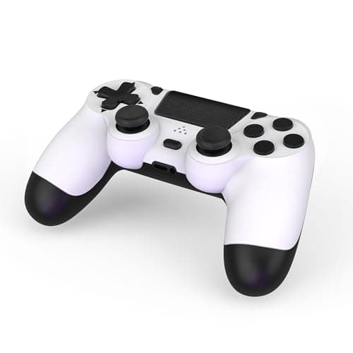 MOVONE Wireless Controller Dual Vibration Game Joystick Controller for Ps4 Controller/Slim/Pro,Compatible with PS4 Console (white+black) - View 3