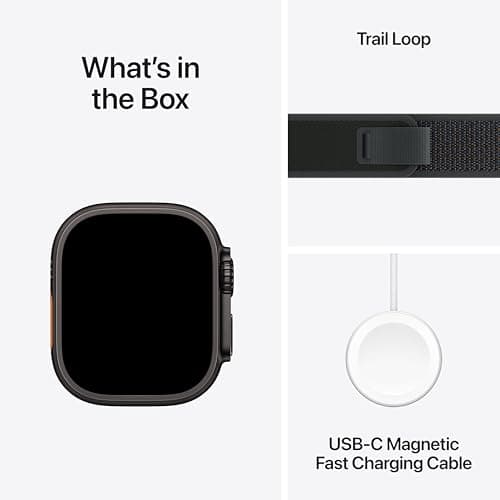 Apple Watch Ultra 2 [GPS + Cellular 49mm] Smartwatch, Sport Watch with Black Titanium Case with Black Trail Loop - S/M. Fitness Tracker, Precision GPS, Action Button, Carbon Neutral - View 6