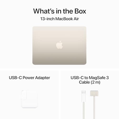 Apple 2024 MacBook Air 13-inch Laptop with M3 chip: Built for Apple Intelligence, 13.6-inch Liquid Retina Display, 16GB Unified Memory, 256GB SSD Storage, Backlit Keyboard, Touch ID; Starlight - View 7