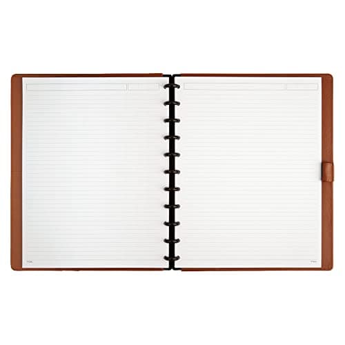 TUL Custom Note-Taking System Discbound Notebook, Letter Size, Leather Cover, Brown - View 2