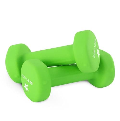 Yes4All 3 lbs Dumbbells Neoprene with Non Slip Grip – Great for Total Body Workout – Total Weight: 6 lbs (Set of 2)