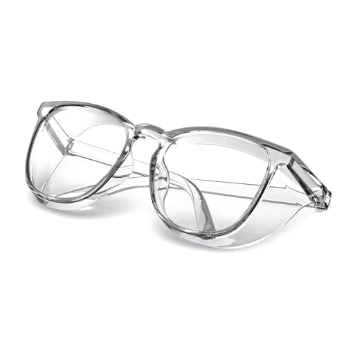 MORK&SUKY Safety Glasses, Stylish Goggles With No Fog Lense,Perfect Alternatives To Regular Protective Eyewear For Health Care Workers. (Transparent)
