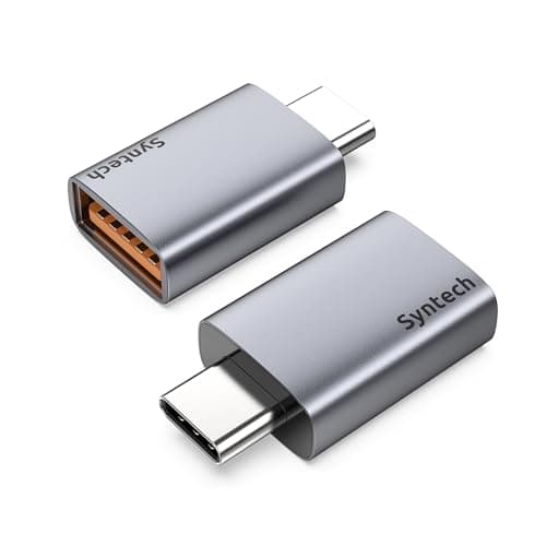Syntech USB C to USB Adapter (2 Pack), 10Gbps USB 3.2 Gen 2 Fit Side by Side, USB C Male to USB A 3.2 Female Adapter Compatible with iPhone 16 Pro Max/iPad/iMac/MacBook Pro and Thunderbolt 4/3 Devices