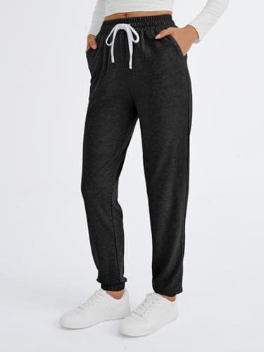 Baggy Sweatpants for Women with Pockets Lounge Casual Pajama Pants Spring Joggers Summer Beach Vacation Clothes Outfits 2025 Black S - View 3