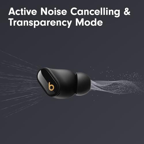 Beats Studio Buds + | True Wireless Noise Cancelling Earbuds, Enhanced Apple & Android Compatibility, Built-in Microphone, Sweat Resistant Bluetooth Headphones, Spatial Audio - Black/Gold - View 2