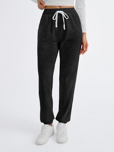 Baggy Sweatpants for Women with Pockets Lounge Casual Pajama Pants Spring Joggers Summer Beach Vacation Clothes Outfits 2025 Black S - View 2