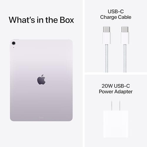 Apple iPad Air 13-inch with M3 chip, Built for Apple Intelligence, Liquid Retina Display, 256GB, 12MP Front/Back Camera, Wi-Fi 6E, Touch ID, All-Day Battery Life — Purple - View 6