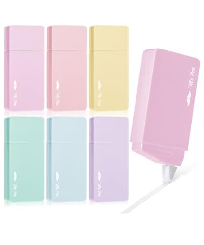 Mr. Pen- Aesthetic Correction Tape, 0.2" x 236", 6 pcs, Pastel Colors, Cute Correction Tape