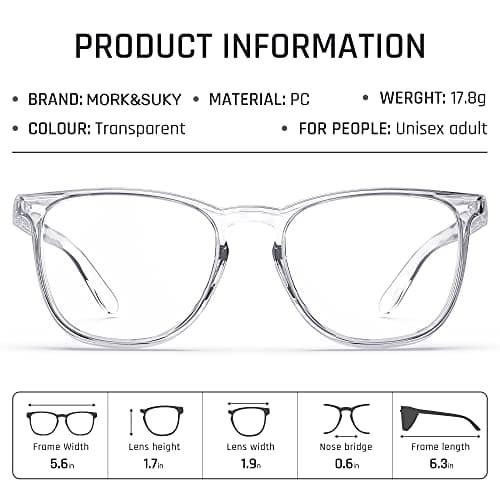 MORK&SUKY Safety Glasses, Stylish Goggles With No Fog Lense,Perfect Alternatives To Regular Protective Eyewear For Health Care Workers. (Transparent) - View 2