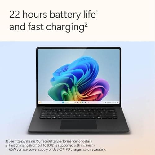 Microsoft Surface Laptop (2024), Windows 11 Copilot+ PC, 13.8" Touchscreen Display, Snapdragon X Elite (12 core), 16GB RAM, 1TB SSD Storage, Black - View 3