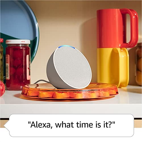 Amazon Echo Pop (newest model), Our smallest Alexa speaker, Fits in any room, Charcoal - View 4