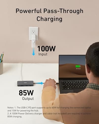 Anker 555 USB-C Hub (8-in-1), with 100W Power Delivery, 4K 60Hz HDMI Port, 10Gbps USB C and 2 A Data Ports, Ethernet microSD SD Card Reader, for MacBook Pro More - View 4