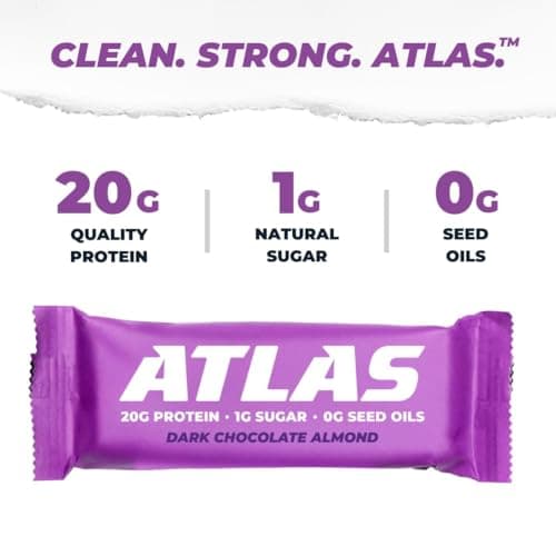 Atlas Protein Bar, 20g Protein, 1g Sugar, Clean Ingredients, Gluten Free (Whey Variety, 12 Count (Pack of 2)) - View 2