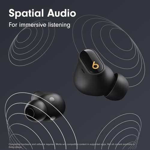 Beats Studio Buds + | True Wireless Noise Cancelling Earbuds, Enhanced Apple & Android Compatibility, Built-in Microphone, Sweat Resistant Bluetooth Headphones, Spatial Audio - Black/Gold - View 4
