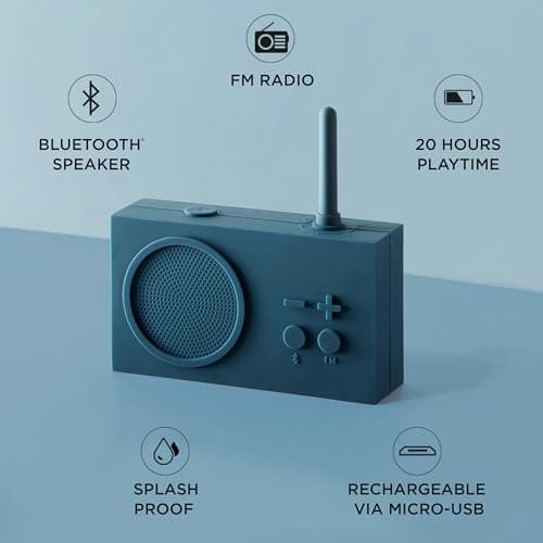 Lexon TYKHO 3 Wireless Bluetooth Speaker and FM Radio, Splashproof and Rechargeable - Khaki - View 5