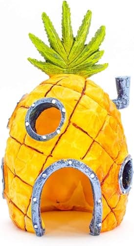 Penn-Plax (SBR10EO Spongebob Squarepants Officially Licensed Aquarium Ornament – Spongebob’s Pineapple House – Medium - View 3