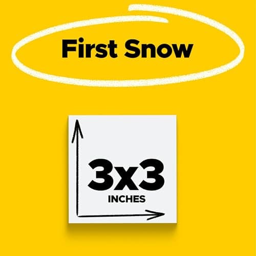 Post-it Super Sticky Notes, 5 Sticky Note Pads, 3 x 3 in., School Supplies, Office Products, Sticky Notes for Vertical Surfaces, Monitors, Walls and Windows, First Snow White - View 2
