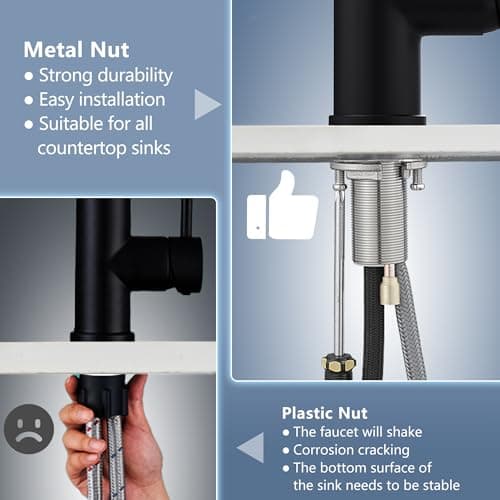 GIMILI Black Kitchen Faucet with Pull Down Sprayer Single Hole Spring Kitchen Sink Faucet, Suitable for Farmhouses, RV, Laundry Room, Outdoor, and Campers. Llave para fregadero de cocina - View 6