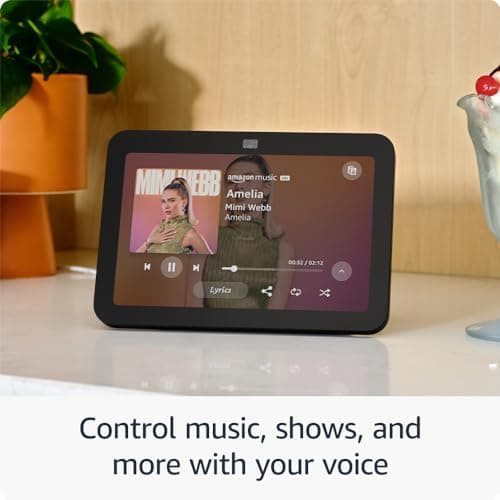 Amazon Echo Show 8 (newest model), With Spatial Audio, Smart Home Hub, and Alexa, Glacier White - View 3