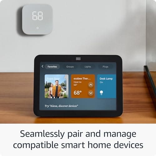 Amazon Echo Show 8 (newest model), With Spatial Audio, Smart Home Hub, and Alexa, Glacier White - View 5