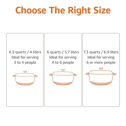 Amazon Basics Cast Iron Dutch Oven Pot with Lid, Enameled, Round, Dual Handles, Heavy-Duty, Medium, 6-Quart, Light Pink - View 5