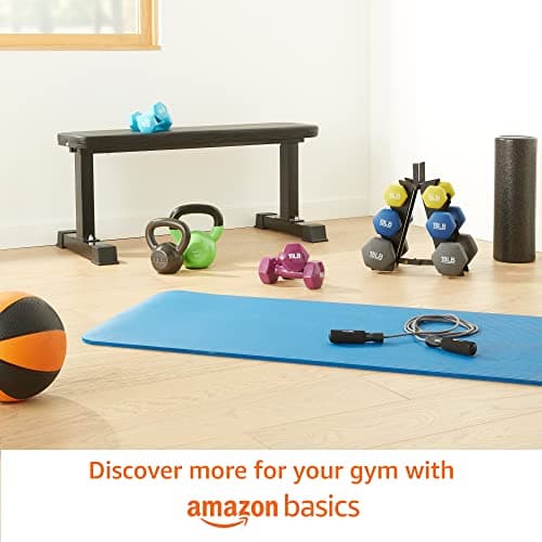 Amazon Basics Neoprene Dumbbell Hand Weights, Rack with 3 Pairs (3, 5, and 8 Pounds), Purple/Green/Yellow - View 7