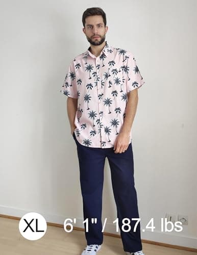 COOFANDY Mens Hawaiian Floral Shirts Tropical Beach Shirt Short Sleeve Casual Button Down Shirts - View 2