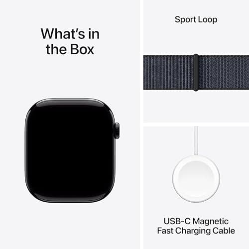 Apple Watch Series 10 [GPS 46mm case] Smartwatch with Jet Black Aluminium Case with Ink Sport Loop. Fitness Tracker, ECG App, Always-On Retina Display, Carbon Neutral - View 7