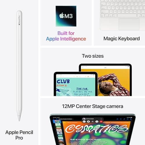 Apple iPad Air 13-inch with M3 chip, Built for Apple Intelligence, Liquid Retina Display, 256GB, 12MP Front/Back Camera, Wi-Fi 6E, Touch ID, All-Day Battery Life — Purple - View 5