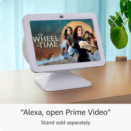 Amazon Echo Show 8 (newest model), With Spatial Audio, Smart Home Hub, and Alexa, Glacier White - View 4