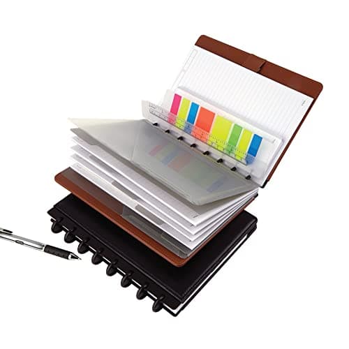 TUL Custom Note-Taking System Discbound Notebook, Letter Size, Leather Cover, Brown - View 6