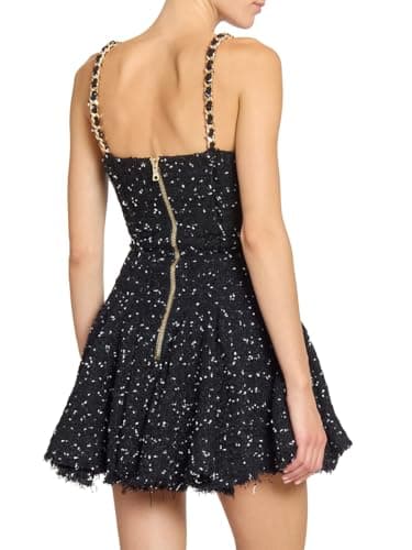Balmain, Tweed A-Line Minidress, 36 (4), Noir Blanc - View 4