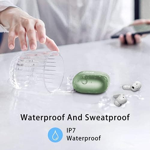 Wireless Earbuds, Bluetooth 5.4 Headphones in Ear with 4 ENC Noise Cancelling Mic, New Wireless Earphones HiFi Stereo Deep Bass 40H Playtime, In-Ear Bluetooth Earbuds LED Display IP7, USB-C, Green - View 8