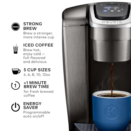 Keurig K-Elite Single Serve K-Cup Pod Coffee Maker, with Strength and Temperature Control, Iced Coffee Capability, 8 to 12oz Brew Size, Programmable, Brushed Slate - View 2