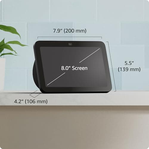 Amazon Echo Show 8 (newest model), With Spatial Audio, Smart Home Hub, and Alexa, Glacier White - View 2