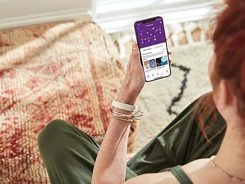 Fitbit Luxe-Fitness and Wellness-Tracker with Stress Management, Sleep-Tracking and 24/7 Heart Rate, One Size S L Bands Included, Lunar White/Soft Gold Stainless Steel, 1 Count - View 5