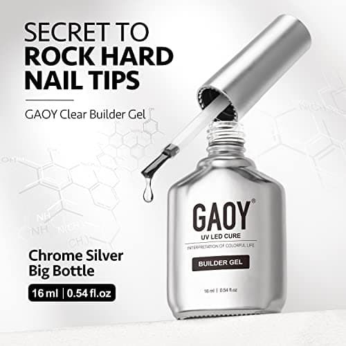GAOY Clear Builder Gel for Nails, 16ml Nail Strengthener in a Bottle, Nail Extension Hard Gel, Soak Off Long Lasting UV Light Cure, Base Coat Top Coat Needed - View 7
