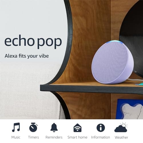 Amazon Echo Pop (newest model), Our smallest Alexa speaker, Fits in any room, Lavender Bloom - View 7