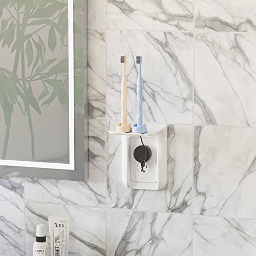 WALI Outlet Shelf Wall Holder, Bathroom Shelf up to 10lbs Standard Vertical Duplex Wall Organizer for Smart Home Decor Space Saving Power Tools, Toothbrush (OLS001-W), 1 Pack, White - View 8