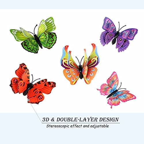 OPSEAM Butterfly Wall Decor 24/48 PCS, 3D Butterflies Stickers for Party Decorations with Magnets(Colorful, 24) - View 3