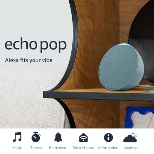 Amazon Echo Pop (newest model), Our smallest Alexa speaker, Fits in any room, Midnight Teal - View 7