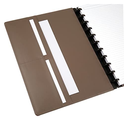 TUL Custom Note-Taking System Discbound Notebook, Letter Size, Leather Cover, Brown - View 3