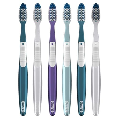 Oral-B Pro Health CrossAction All in One Soft Toothbrushes, Deep Plaque Fighter, Rounded Bristles Gentle on Teeth, Tongue and Cheek Cleaner, Gum Stimulators, 6 Count, Tooth Brush Pack - View 7