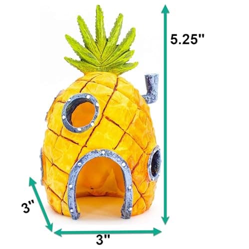 Penn-Plax (SBR10EO Spongebob Squarepants Officially Licensed Aquarium Ornament – Spongebob’s Pineapple House – Medium - View 5