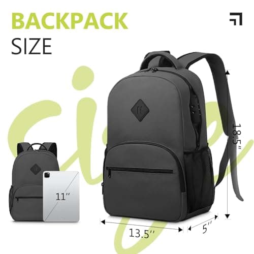 OZCHIN Backpack With Combination Lock, Double Sealed Zipper Classics Carbon Lined Travel Backpack Great Gifts for Men Women (Black) - View 2