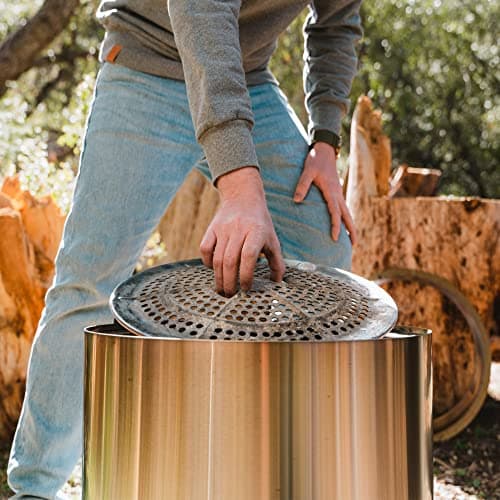 Solo Stove Bonfire 2.0 - 19.5 Inch Smokeless Fire Pit with Removable Ash Pan - Portable Outdoor Fire Pit - Stainless Steel - Wood Burning Lightweight Fireplace, Ideal for 4-6 People, 20 lbs - View 3