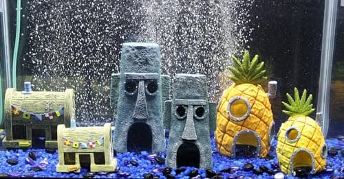 Penn-Plax (SBR10EO Spongebob Squarepants Officially Licensed Aquarium Ornament – Spongebob’s Pineapple House – Medium - View 4