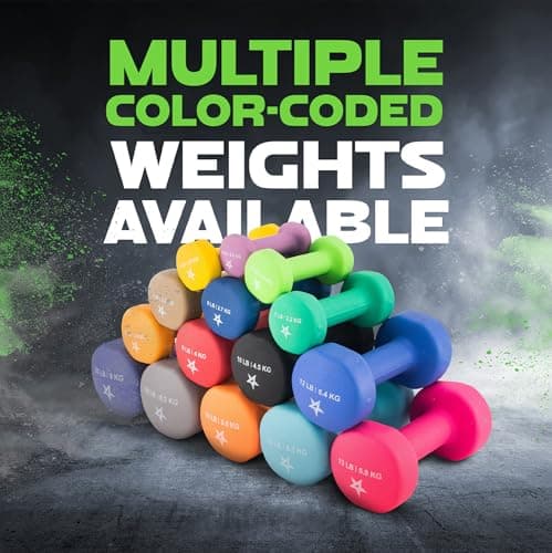 Yes4All 3 lbs Dumbbells Neoprene with Non Slip Grip – Great for Total Body Workout – Total Weight: 6 lbs (Set of 2) - View 4